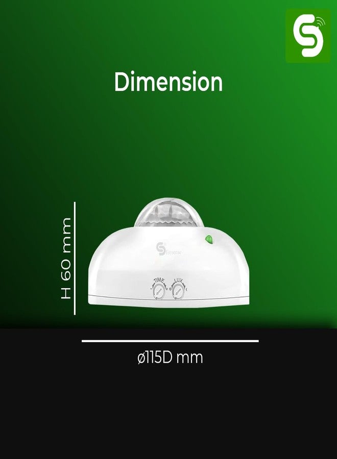 ESYSENSE PIR Motion Sensor Switch | 360° Ceiling Mounted Light Controller with LUX Sensor | 6M Detection Range Auto ON/Off | Energy-Saving Lighting Control for Home, Office, Garage, Indoor (ESY-P32) ESYSENSE - Image 3