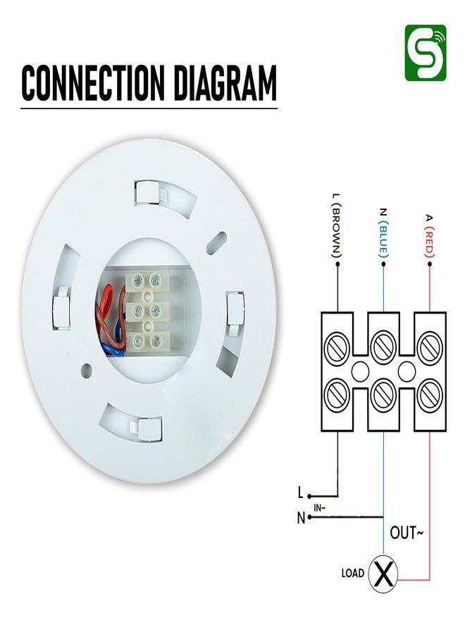 ESYSENSE PIR Motion Sensor Switch | 360° Ceiling Mounted Light Controller with LUX Sensor | 6M Detection Range Auto ON/Off | Energy-Saving Lighting Control for Home, Office, Garage, Indoor (ESY-P32) ESYSENSE - Image 5