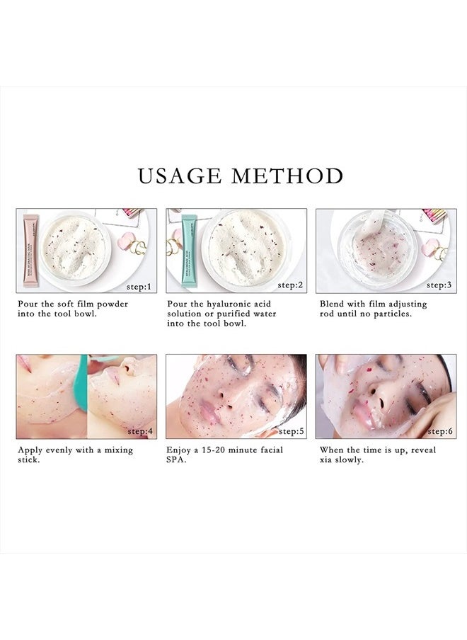 Newfacefure - 12 Sacks Diy Spa Rose Hyaluronic Acid Hydro Jelly Facial Mask Powder Collagen Vitamin C Peel off Rubber Face Mask (6 styles) - Image 1