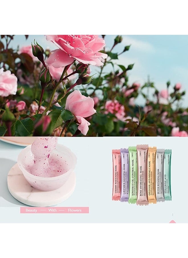 Newfacefure - 12 Sacks Diy Spa Rose Hyaluronic Acid Hydro Jelly Facial Mask Powder Collagen Vitamin C Peel off Rubber Face Mask (6 styles) - Image 1