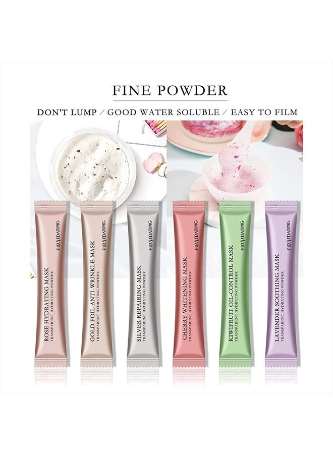 Newfacefure - 12 Sacks Diy Spa Rose Hyaluronic Acid Hydro Jelly Facial Mask Powder Collagen Vitamin C Peel off Rubber Face Mask (6 styles) - Image 1