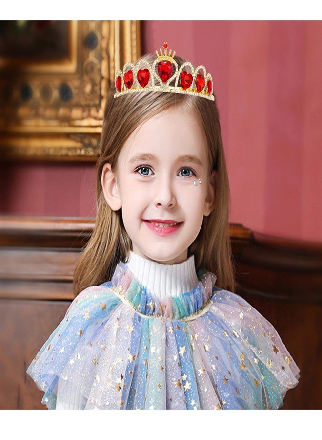 ACO-UINT Red Crown and Tiara for Women Queen of Heart Crown, Crystal Wedding Tiara Princess Queen Crown Halloween Costume - Image 5