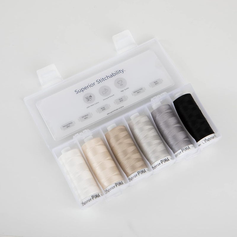 Superior Threads PIMA 50 wt Cotton Sewing Thread Set 1200 Yard Spool 6-Pack (Neutrals) - Image 2
