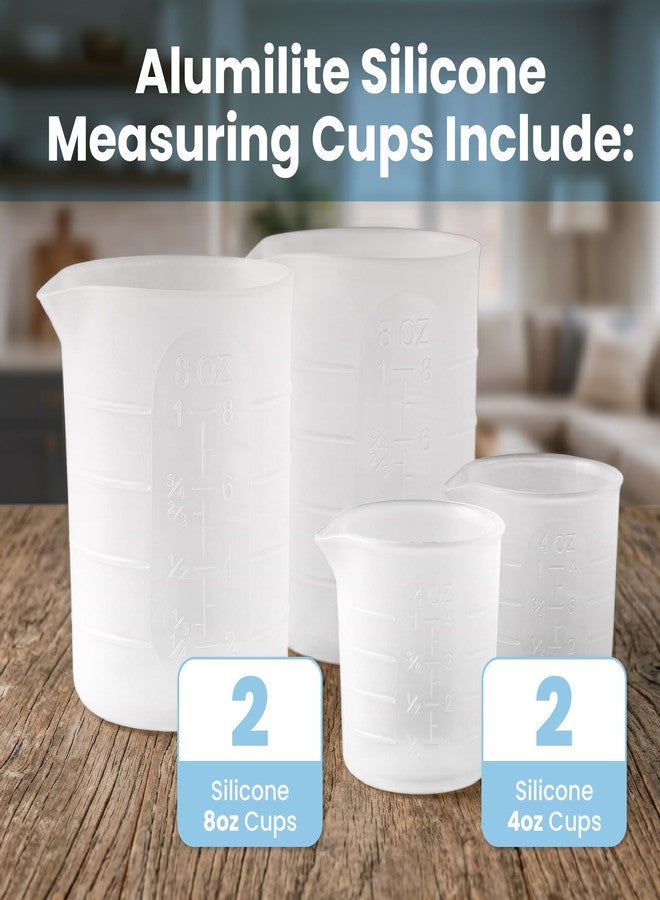 Alumilite Silicone Measuring Cups | 2-Pack 8oz + 2-Pack 4oz | Durable, Reusable, Easy-to-Clean Silicone Cups for Epoxy, Resin, DIY Projects, Paint Pouring, Acrylic Art, Small Batches & Crafts - Image 2