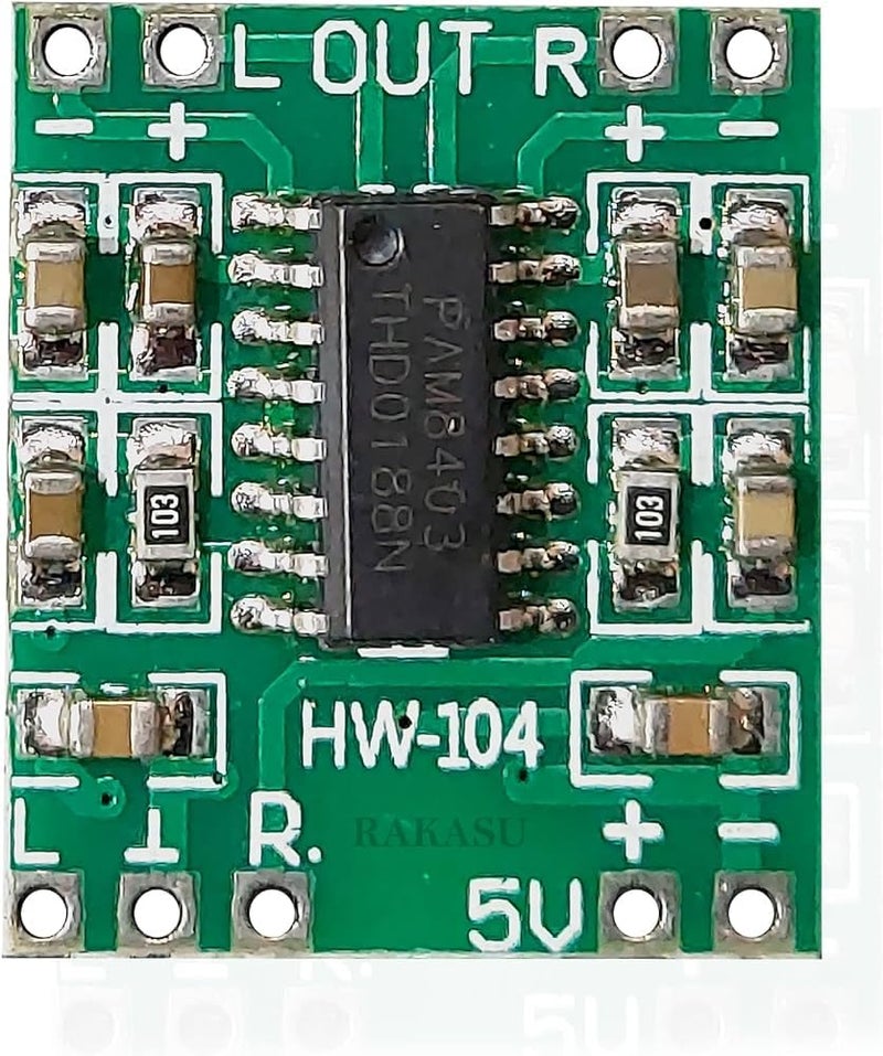 GoBagee لوحة مضخم الصوت الرقمي المصغرة من نوع D Pam8403 5V بلاستيك أخضر عبوة (1) - Image 1