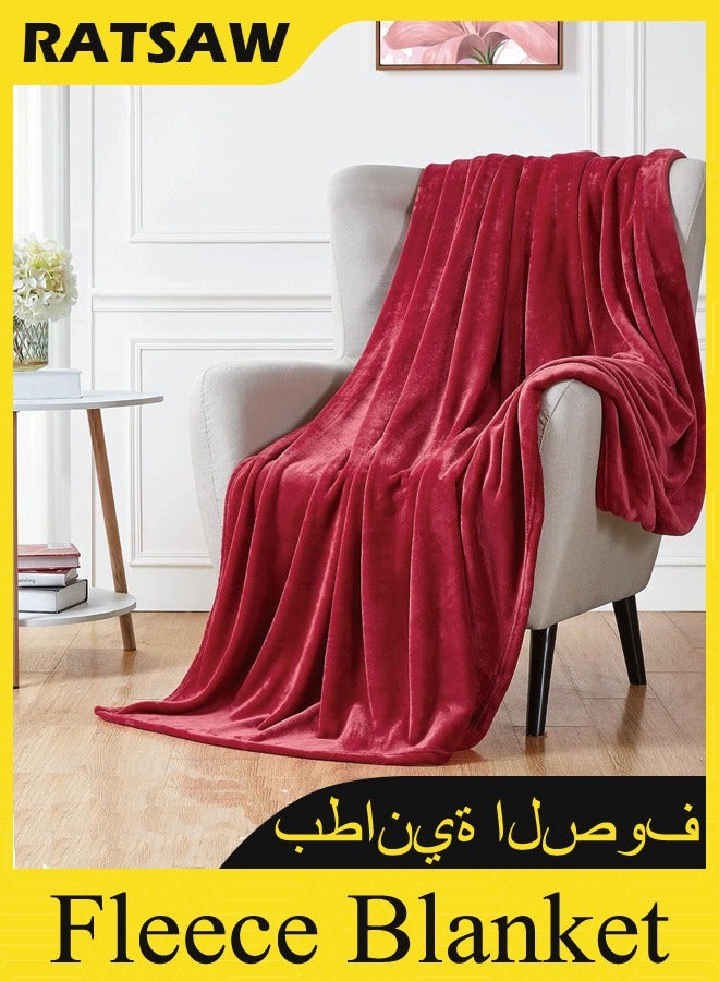 RATSAW Fleece Blanket, 280GSM Super Soft Bed Blanket Plush Cozy Lightweight Flannel Blankets for Bed, Sofa, Couch, Travel, Camping  - Image 1
