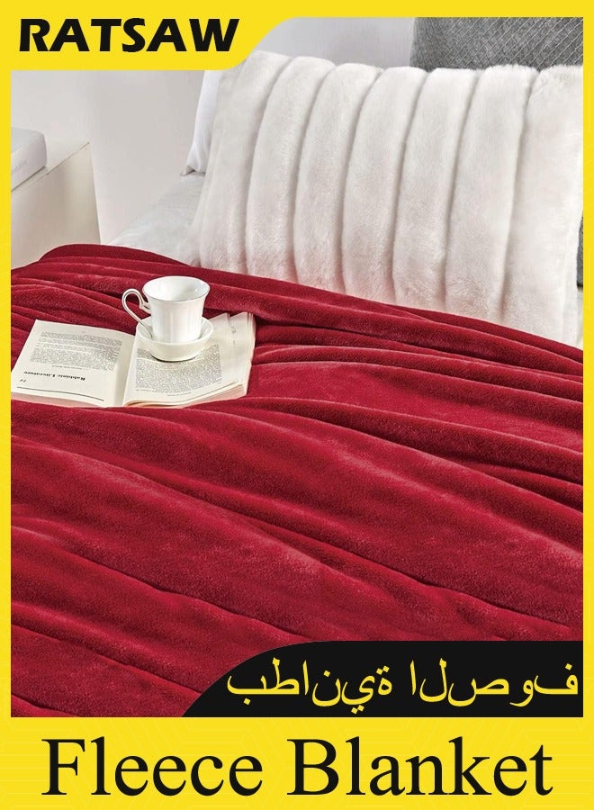RATSAW Fleece Blanket, 280GSM Super Soft Bed Blanket Plush Cozy Lightweight Flannel Blankets for Bed, Sofa, Couch, Travel, Camping  - Image 2