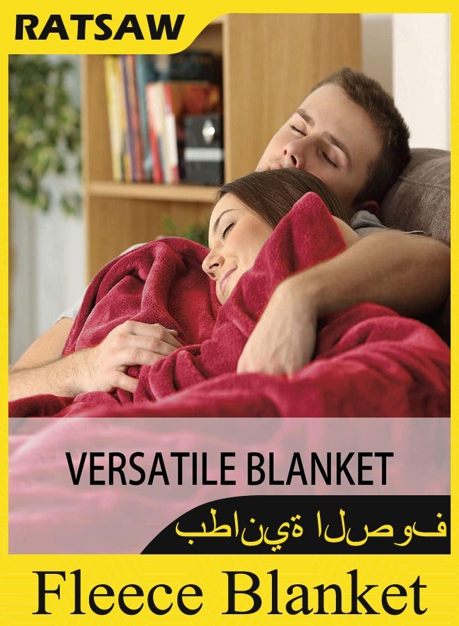RATSAW Fleece Blanket, 280GSM Super Soft Bed Blanket Plush Cozy Lightweight Flannel Blankets for Bed, Sofa, Couch, Travel, Camping  - Image 3