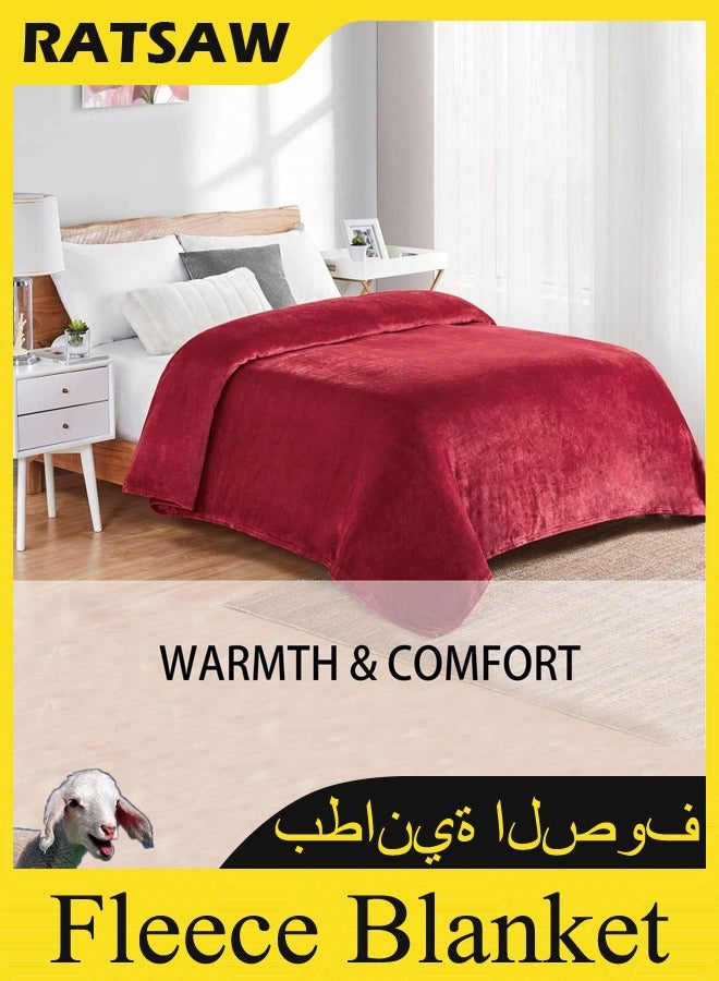 RATSAW Fleece Blanket, 280GSM Super Soft Bed Blanket Plush Cozy Lightweight Flannel Blankets for Bed, Sofa, Couch, Travel, Camping  - Image 5