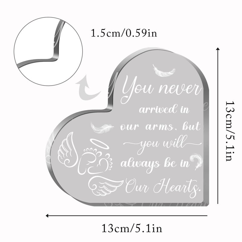 QUPT Miscarriage Gifts For Mothers  Acrylic Heart Paperweight Keepsake  Infant Loss Sympathy Gift  Loss Of Baby Memorial  Remembrance Sympathy Gifts - Image 2