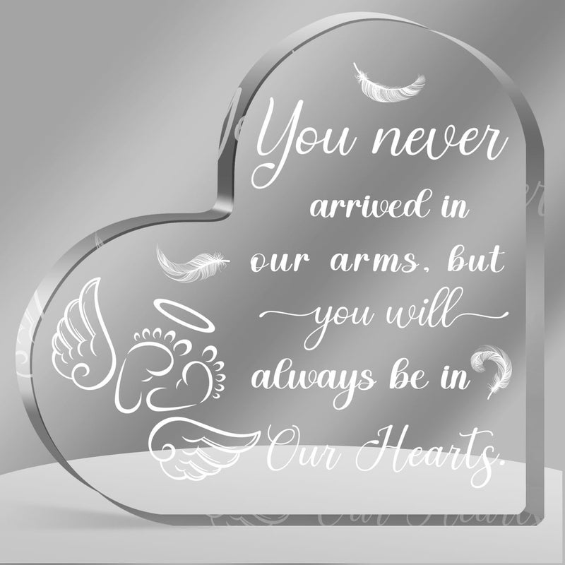 QUPT Miscarriage Gifts For Mothers  Acrylic Heart Paperweight Keepsake  Infant Loss Sympathy Gift  Loss Of Baby Memorial  Remembrance Sympathy Gifts - Image 1