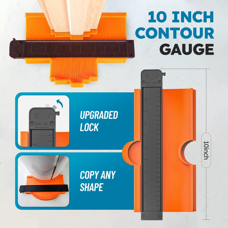 NAACOO Laminate/Vinyl Flooring Tools, Tapping Block for Vinyl Plank Flooring-Double Sided with Notches,10In Contour Gauge, Pull Bar, 40Pcs Floor Spacers,Rubber Mallet. Universal Floor Installation kit - Image 3