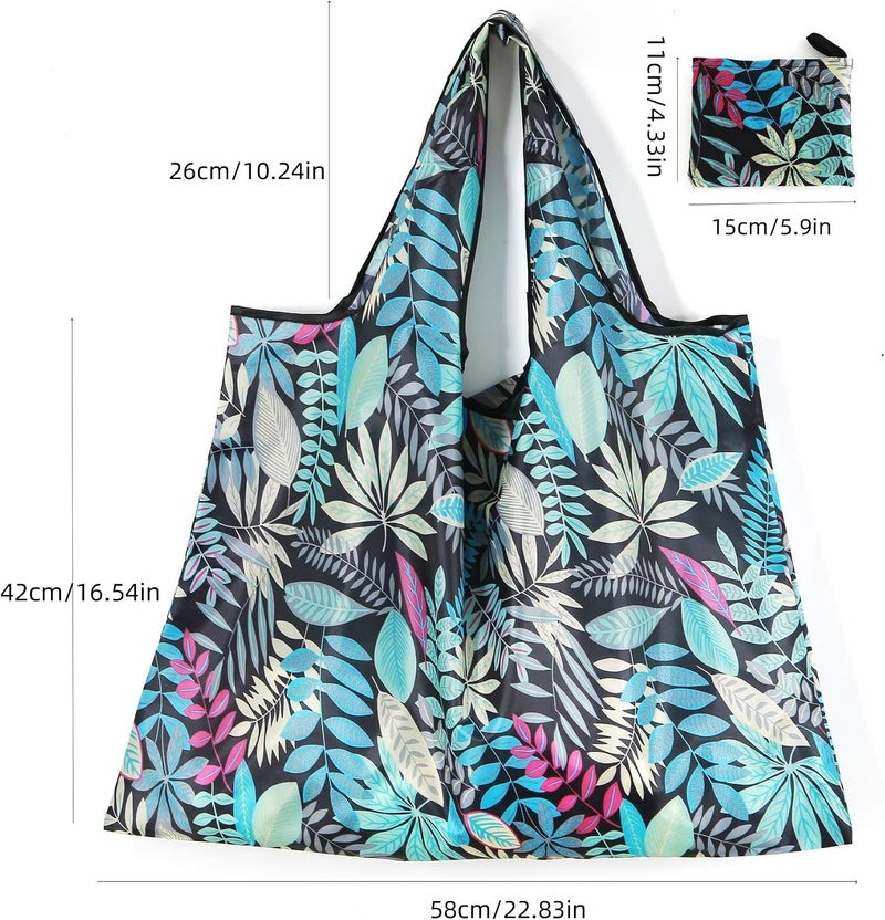 KOOPAO Reusable Grocery Shopping Bags, Foldable and Ripstop Shopping Bags, X-Large Groceries Bags Machine Washable Tote Bag - Image 2
