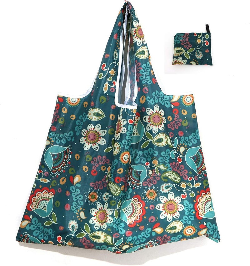 KOOPAO Reusable Grocery Shopping Bags, Foldable and Ripstop Shopping Bags, X-Large Groceries Bags Machine Washable Tote Bag - Image 4