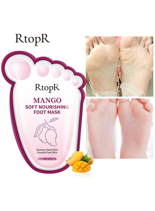 RtopR Mango Soft Nourishing Foot Mask, Provides a Treatment To Remove Dead, Dark Yellow Complexion, Dry, and Calloused Skin, Effectively Improve Rough and Crack Foot Skin, Safe To Use On Everyone 1 Pair - Image 1