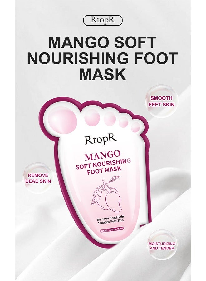 RtopR Mango Soft Nourishing Foot Mask, Provides a Treatment To Remove Dead, Dark Yellow Complexion, Dry, and Calloused Skin, Effectively Improve Rough and Crack Foot Skin, Safe To Use On Everyone 1 Pair - Image 2