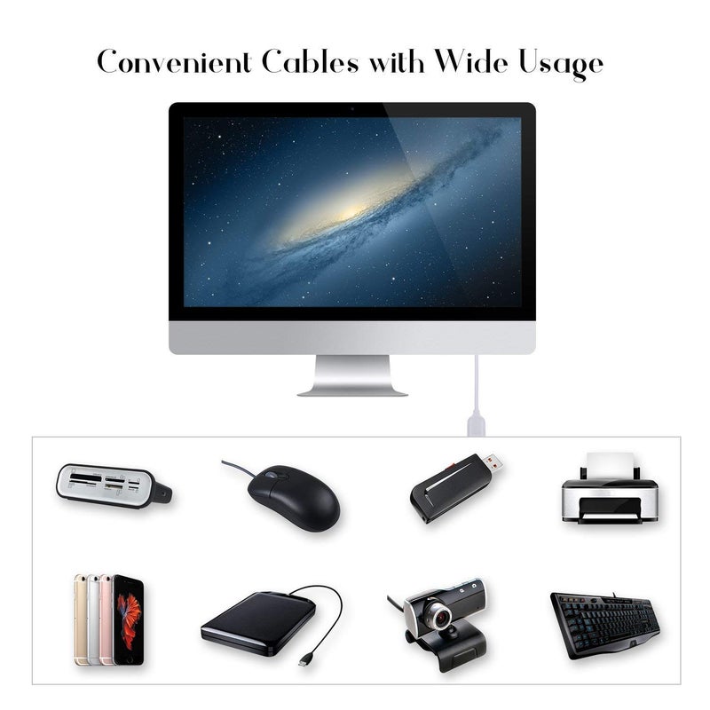 BigPlayer USB 2.0 Male A to Female A Extension Cable 1.5M Super Speed 5Gbps for Printer, PC, External Hard Drive, LED/LCD TV USB Ports White - Image 4