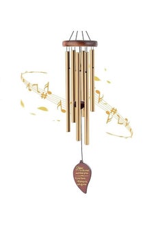 YEPZY ENTERPRISE YEPZY Large Aluminium Wind Chimes27 Inch 6 Rustproof Aluminum Tubes Wooden Wind Bell Sympathy Romantic Wind Chimes for Outside Best Gift for Outdoor Garden Patio Decoration Golden  - Image 1