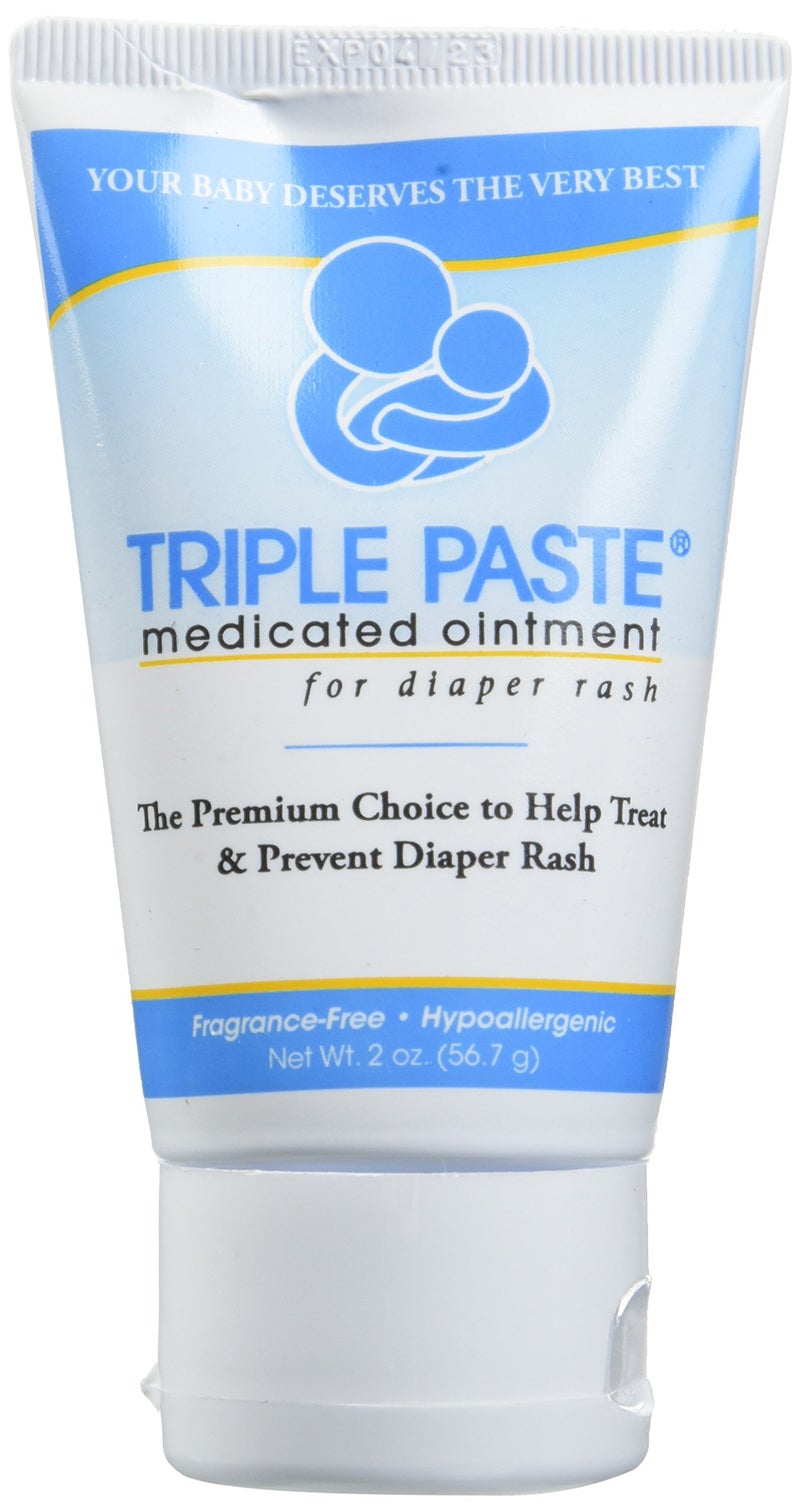 Triple Paste Diaper Rash Cream, Hypoallergenic Medicated Ointment for Babies, 2 oz (Pack of 3) - Image 1
