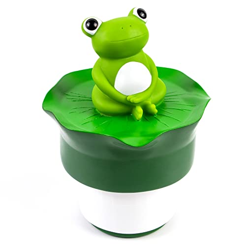 MKLZ Chlorine Floater, Frog Design, Floating Chlorine Dispenser, 1-3 Inch Tablets, Green - Image 1