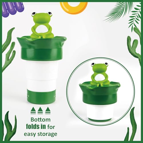 MKLZ Chlorine Floater, Frog Design, Floating Chlorine Dispenser, 1-3 Inch Tablets, Green - Image 4