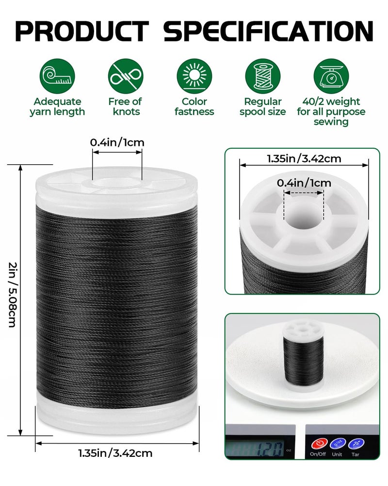 FIVEIZERO 330 Yards FIVEIZERO Extra Strong Upholstery Thread,Black Bonded Nylon Thread for Denim Leather,Craft,Machine,DIY and Home (2 Pack) CJ - Image 2