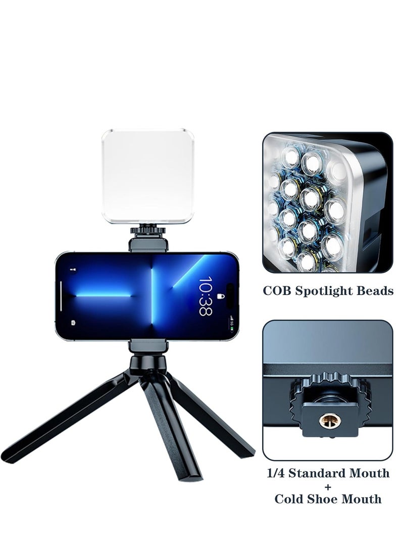 Rectangle Selfie Light with Tripod Stand, LED Light Phone Tripod Portable Phone Holder for iPhone Android Laptop Tablet Video Conference Lighting YouTube Makeup TIK Tok Live Stream  - Image 4