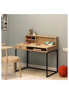 Nasus Computer Table Office Desk Workstation with Storage Modern PC Laptop Gaming Table Wooden Study Table for Home Living Room Office with Drawers Natural Oak