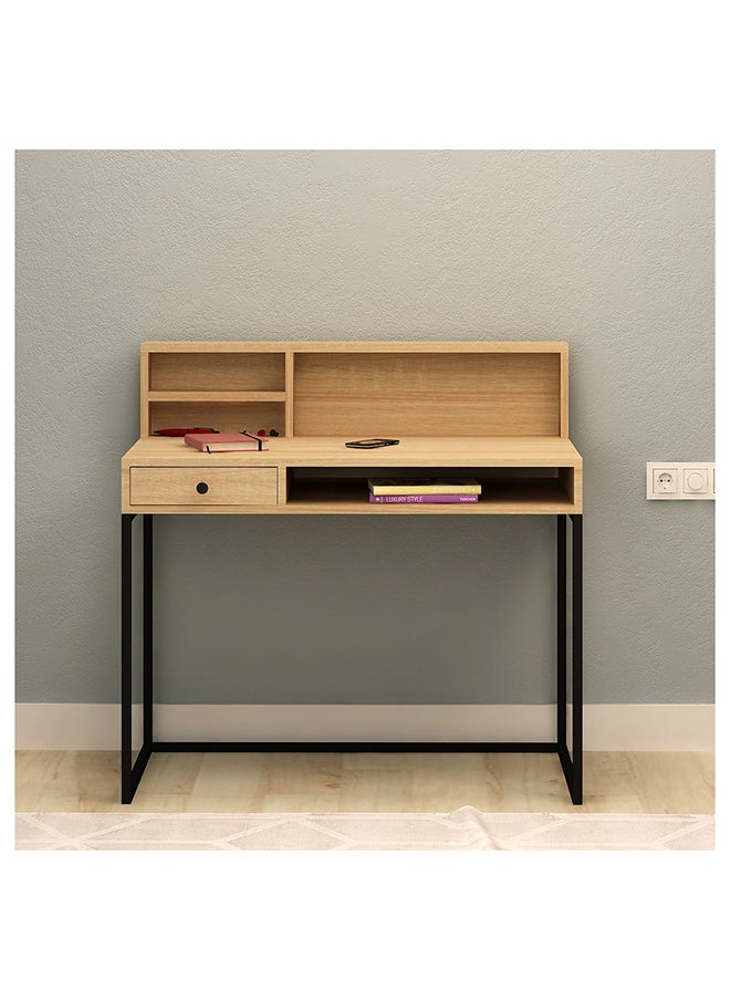 DANUBE HOME - Nasus Computer Table Office Desk Workstation with Storage Modern PC Laptop Gaming Table Wooden Study Table for Home Living Room Office with Drawers Natural Oak - Image 1