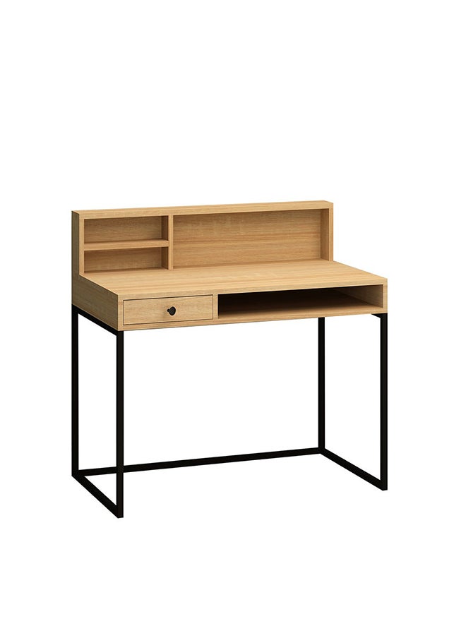 DANUBE HOME - Nasus Computer Table Office Desk Workstation with Storage Modern PC Laptop Gaming Table Wooden Study Table for Home Living Room Office with Drawers Natural Oak - Image 1