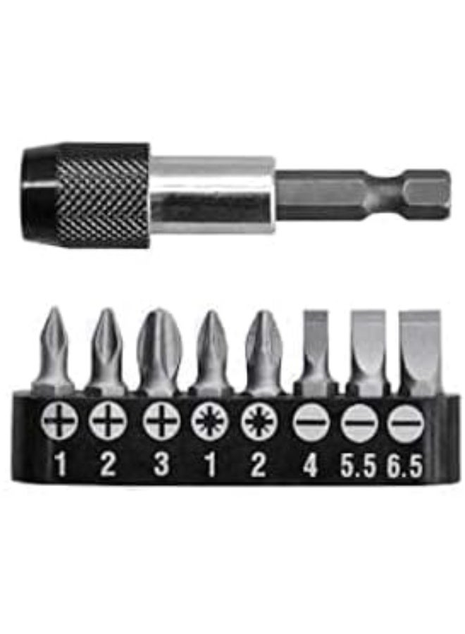 TOTAL 9-Piece Screwdriver Bits Set – Precision Bits for Slotted, Phillips, Torx, and DIY Home or Workshop Use - Image 2