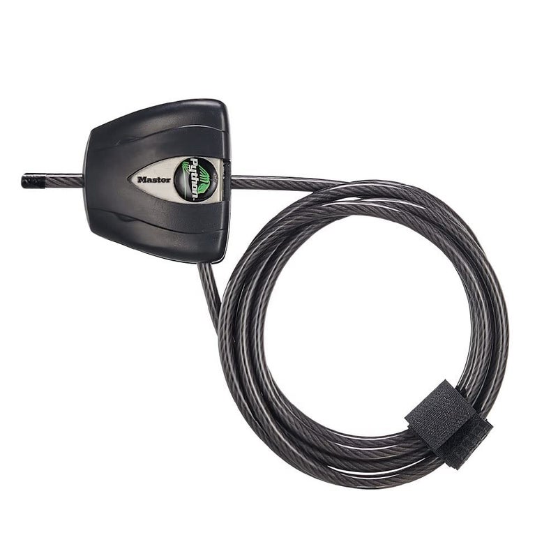 Master Lock Black Python Bike Lock with Key Adjustable Metal Cable Lock has a Weather Resistant Vinyl Coating for Outdoor Equipment Bicycles 6 Feet Long 8417D