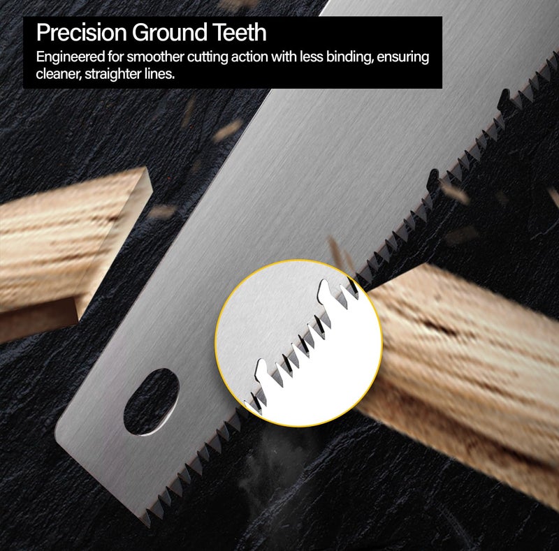 Deli DL6840A 16 Hand Saw 400mm Heavy Duty Pruning Tool with 3 Face Grinding Teeth 65mn Steel Blade Bi Material ABS Grip Handle Tree Branch Cutter for Professional Garden Wood Work 1Pc Yellow - Image 5