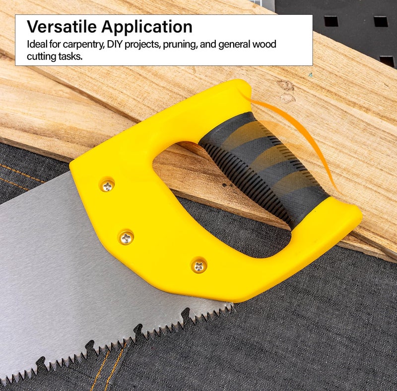 Deli DL6840A 16 Hand Saw 400mm Heavy Duty Pruning Tool with 3 Face Grinding Teeth 65mn Steel Blade Bi Material ABS Grip Handle Tree Branch Cutter for Professional Garden Wood Work 1Pc Yellow - Image 4