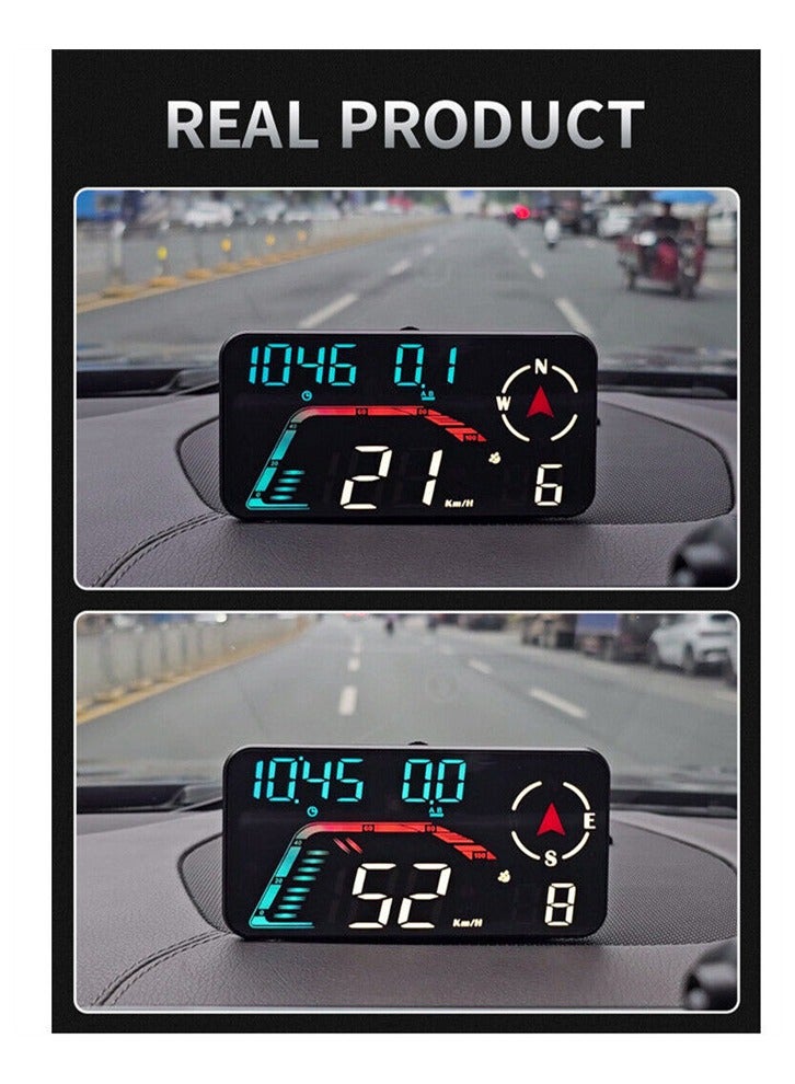5.5in Digital GPS Car Head Up Display HUD Speedometer Overspeed Alarm with Holder - Image 3