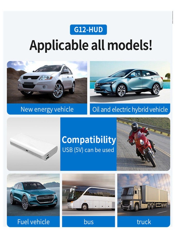 5.5in Digital GPS Car Head Up Display HUD Speedometer Overspeed Alarm with Holder - Image 5