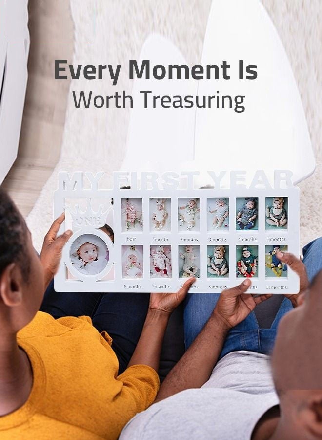 First Year Newborn Keepsake Frame 12 Months Milestone Photo Frames Baby Shower And Album Gifts - Image 2