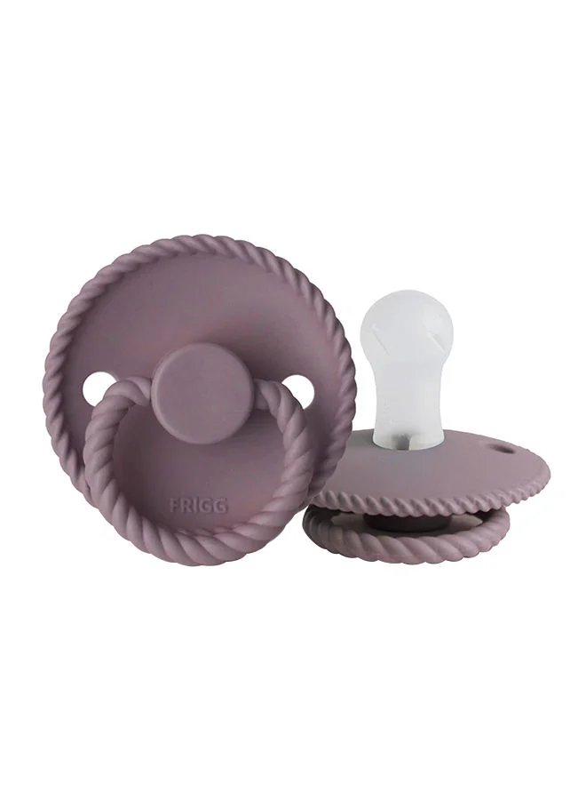 FRIGG Pack Of 1 Rope Silicone Baby Pacifier 0-6M Twilight Mauve - Size 1