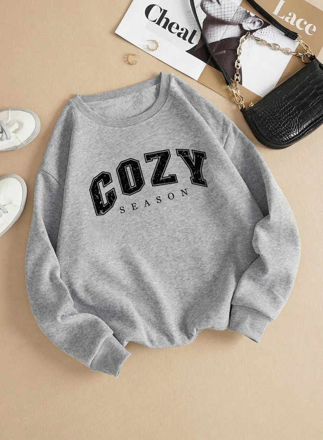 Take Two Take Two Girls Slogan Print Long Sleeve Sweatshirt