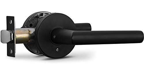 Berlin Modisch Privacy Lever Door Handle Sleek Round Easy to Open Locking Lever Set [for Bedroom or Bathroom] Reversible for Right & Left Sided Doors Heavy Duty - Iron Black Finish - Image 5