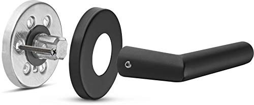 Berlin Modisch Privacy Lever Door Handle Sleek Round Easy to Open Locking Lever Set [for Bedroom or Bathroom] Reversible for Right & Left Sided Doors Heavy Duty - Iron Black Finish - Image 3