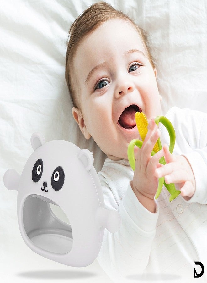 DaKos, Stylish Soother for New Born, teether and Soother for Baby, Baby Teething Mitten, BPA Free Chewing Mitten (Corn Shaped and White Panda Shaped Teether) - Image 5