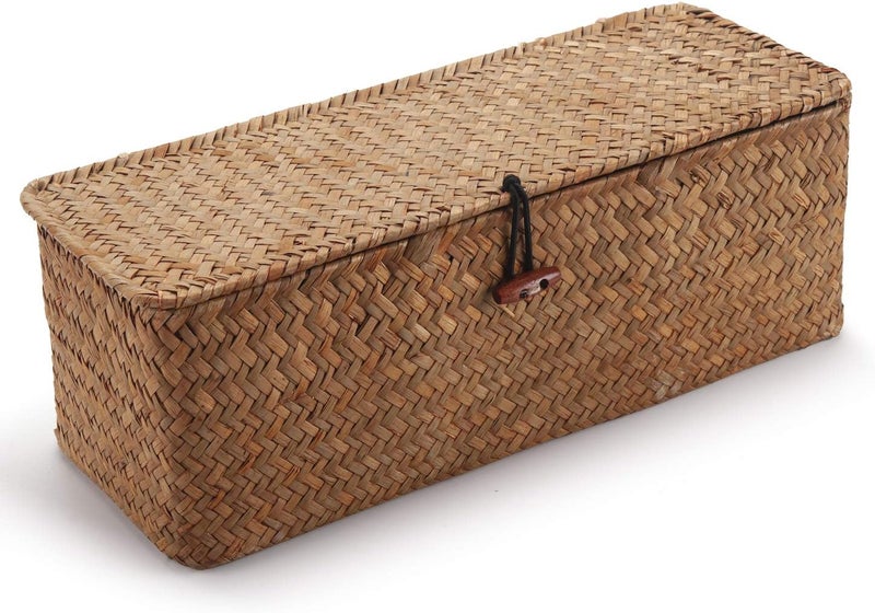 DOKOT Seagrass Woven Storage Basket with Lid - Image 5