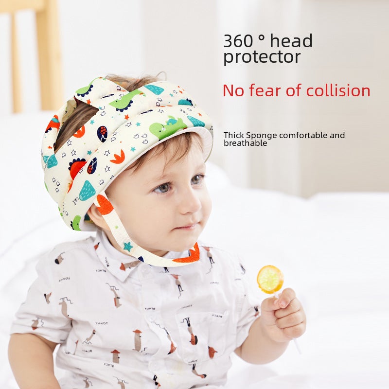 Baby Safety Helmet Soft Protective Headgear orange little dinosaur  - Image 2