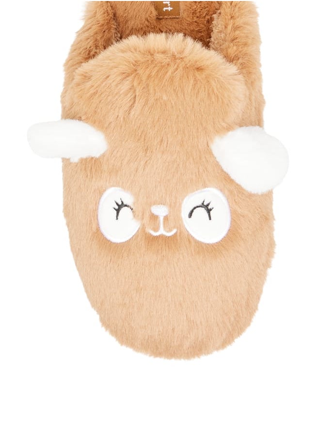 Le Confort Womens Panda Ear Applique Faux Fur Bedroom Mules  - Image 3