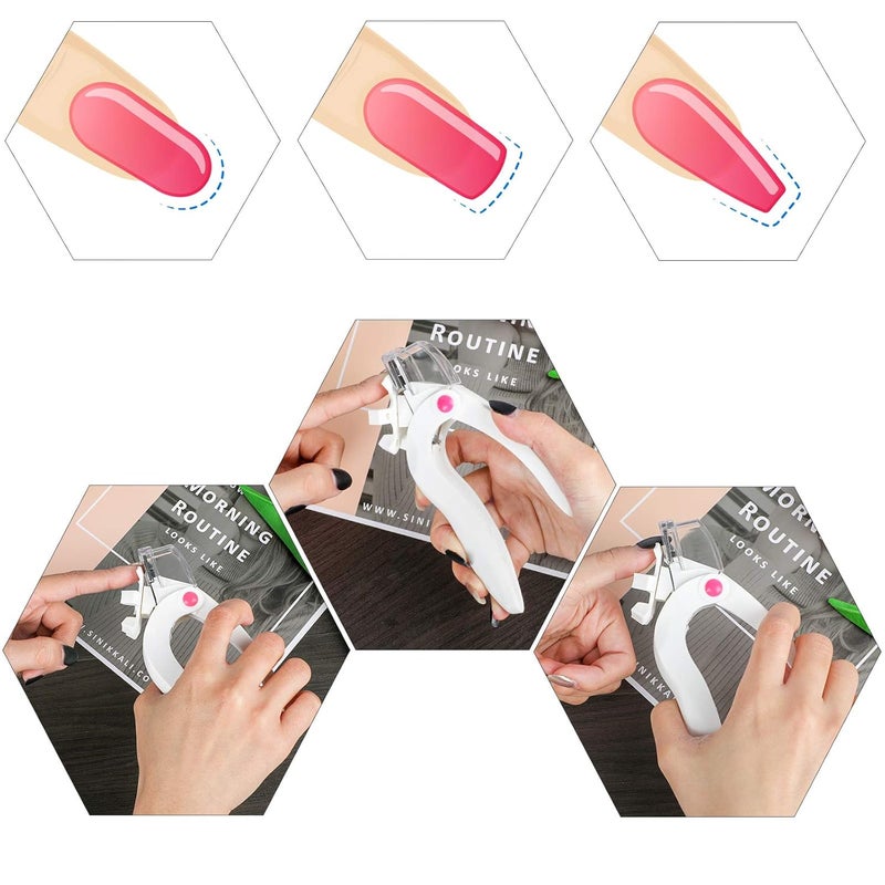 FVVMEED New Nail Art Nail Edge Clipper Cutter Nail Edge Clipper Cutter Acrylic Gel Stainless Steel False Nails Cutter Adjustable Nail Tip Cutter French Manicure Edge Trimmer Pedicure Salon Tool - Image 4
