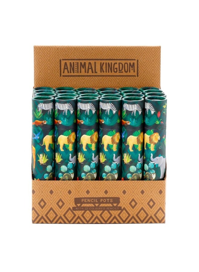 Puckator وعاء أقلام الحيوانات، أقلام تلوين للأطفال، مجموعة قرطاسية، منظم مكتب، مستلزمات فنون الأطفال، قطعة واحدة - Image 1