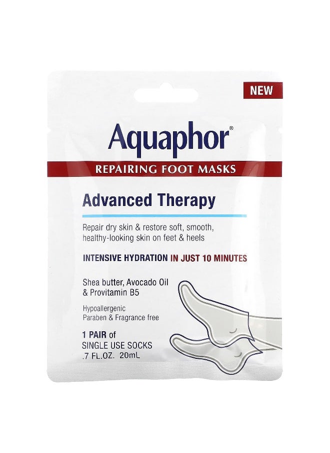 Aquaphor Aquaphor, Repairing Foot Masks, 1 Pair, .7 fl oz (20 ml)  - Image 1