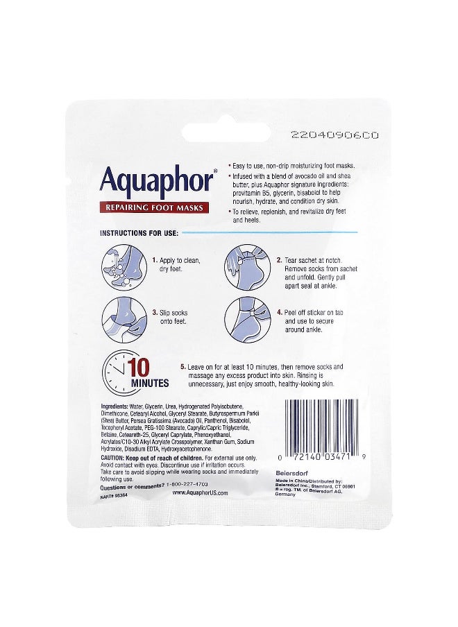 Aquaphor Aquaphor, Repairing Foot Masks, 1 Pair, .7 fl oz (20 ml)  - Image 2