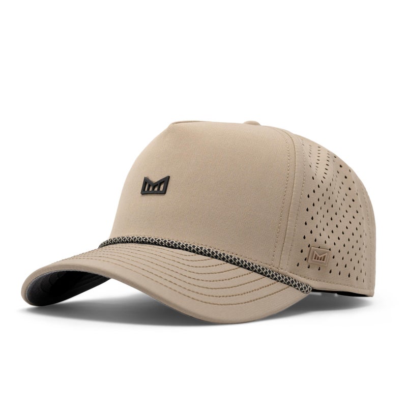 melin Odysea Rope Bulls Icon Hydro, Khaki, Trucker and Rope Hat, Performance Hat for Men & Women, Water-Resistant Fitted Baseball Cap, Small - Image 1